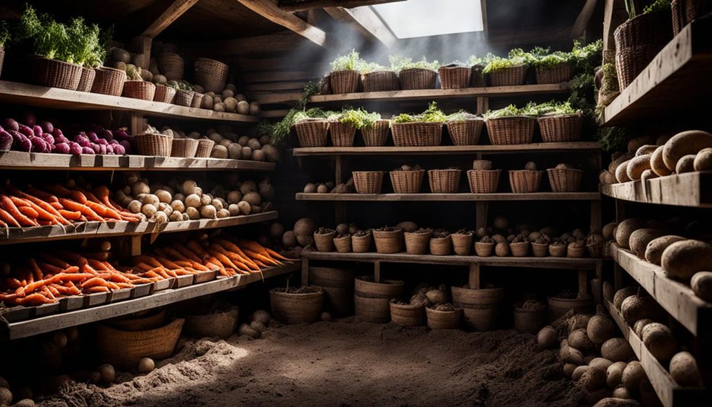 storing root vegetables